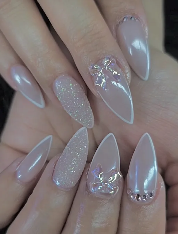 BIAB nail set with neutral tones at Sofaki Nails Thomastown